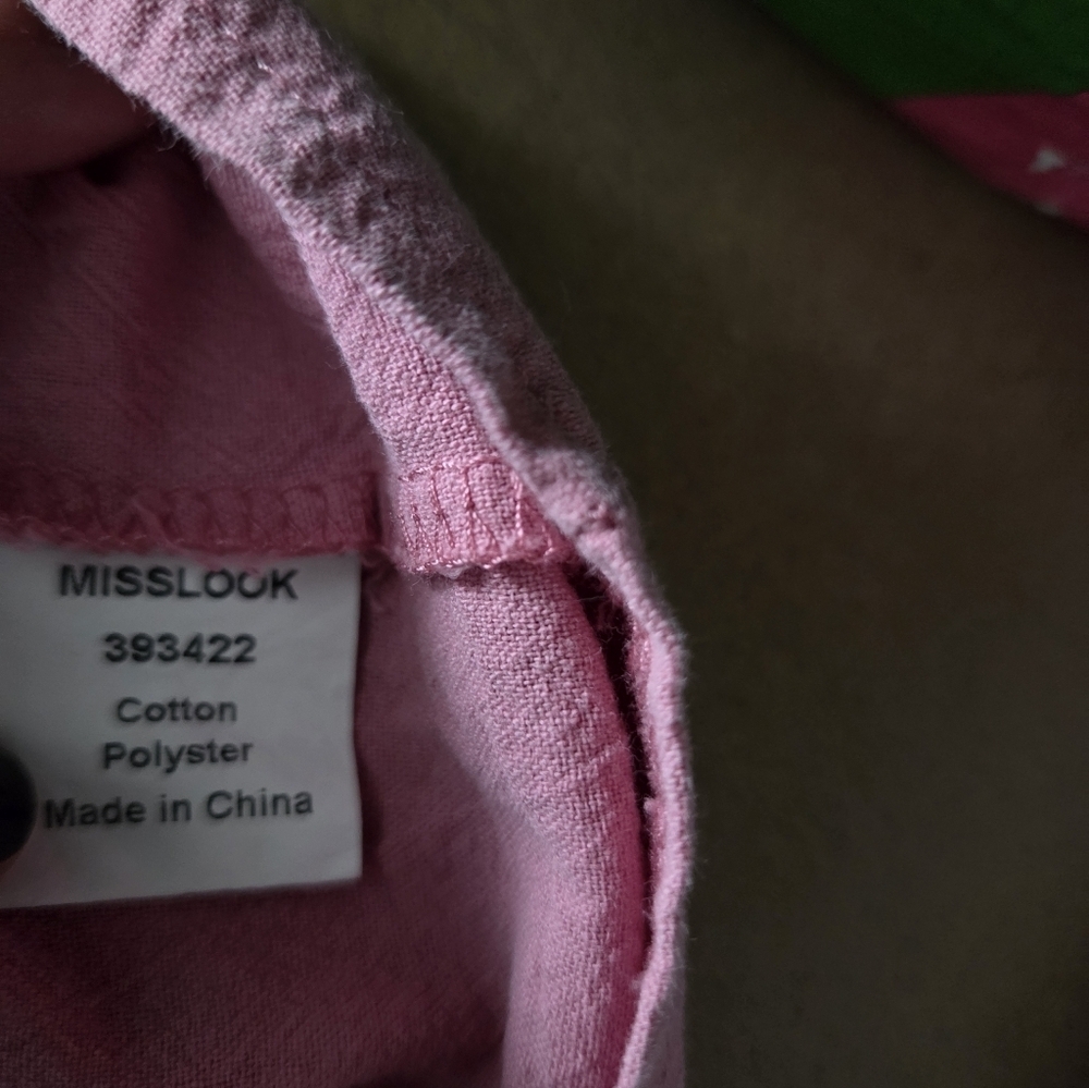 Misslook Pink Women's Top Large Peter Pan Collar - Picture 6 of 7